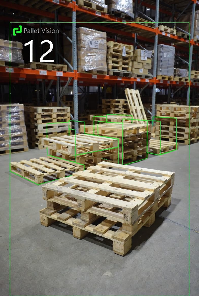 AI model detecting pallets
